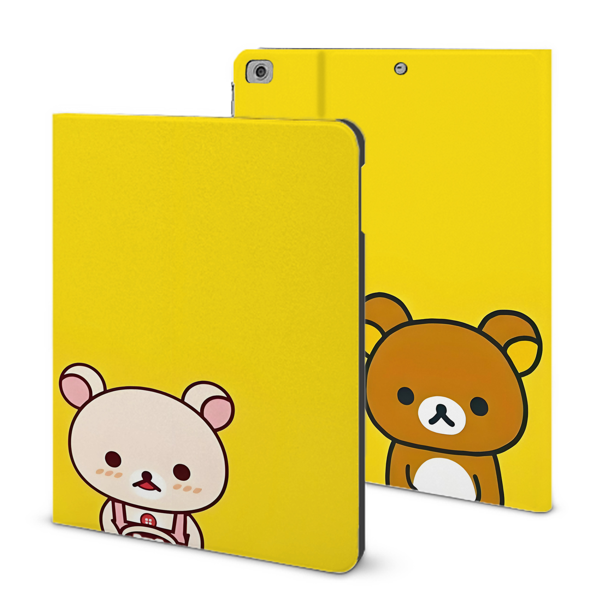 （画像用） リラックマ リラックマ キイロイトリ Rilakkuma Korilakkuma Kiiroitori IPad ケース ブック型 PUレザー TPU 耐衝撃 軽量 薄型 ペン収納なし 全面保護 IPad 各モデル対応
